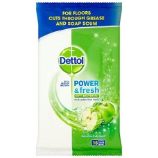 Dettol Complete Clean Anti-Bacterial Floor Wipes 15 Wipes - Extra Large, Green Apple, Pack of 3 